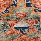 Tapis de couloir vintage à motifs géométriques rouge et orange, 102 x 332 cm