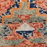 Red & Orange Geometric Pattern Vintage Runner Rug, 102x332Cm