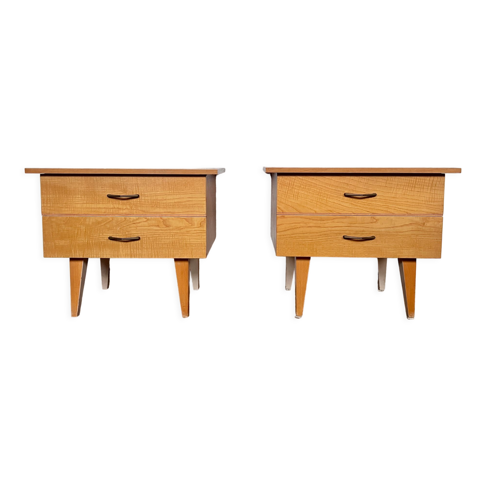 Pair of bedside tables end of vintage sofa