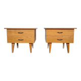 Pair of bedside tables end of vintage sofa