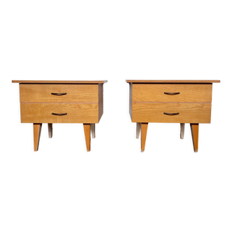 Pair of bedside tables end of vintage sofa