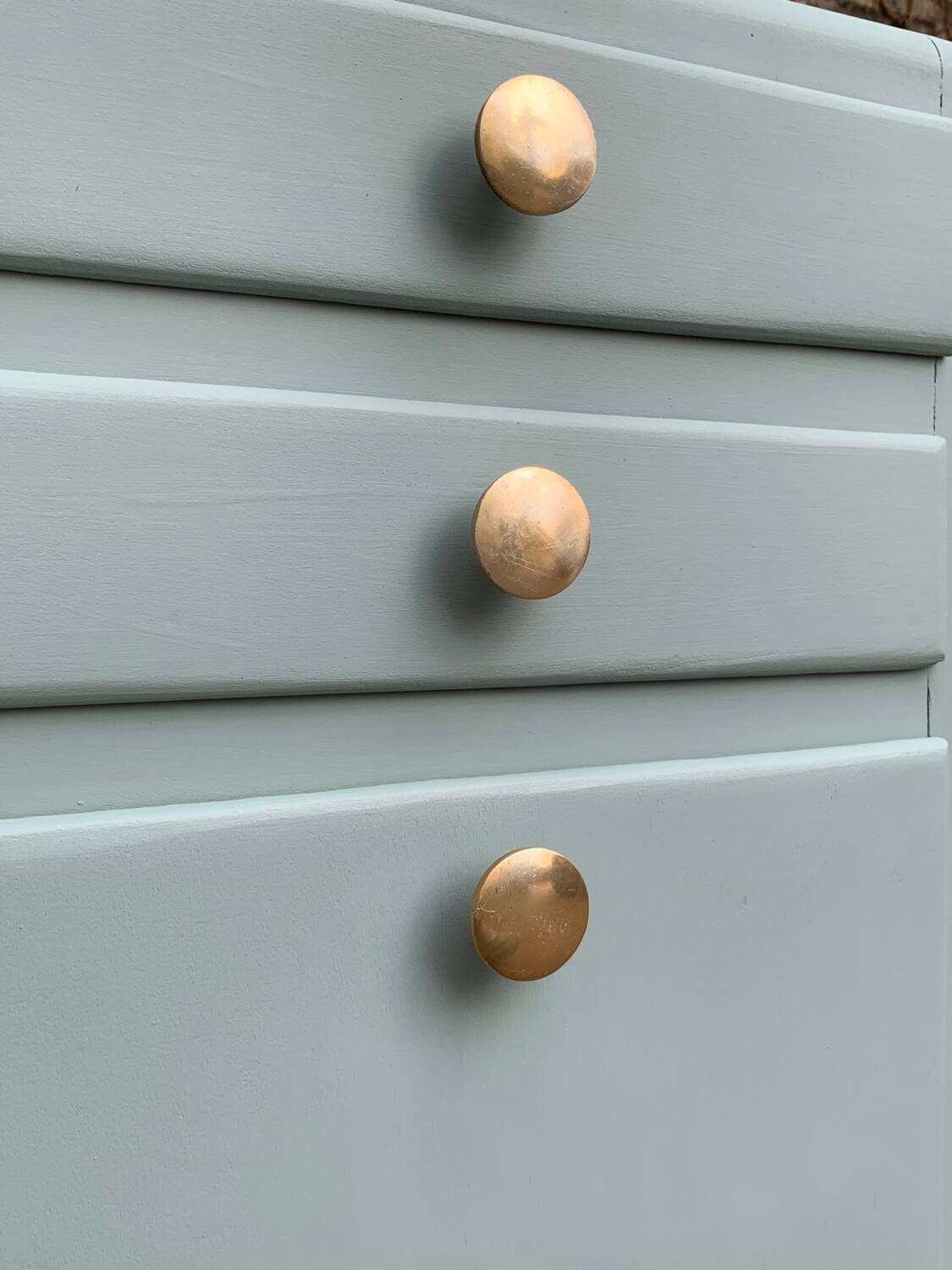 Vintage gray green bathroom chest of drawers