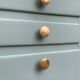 Vintage gray green bathroom chest of drawers