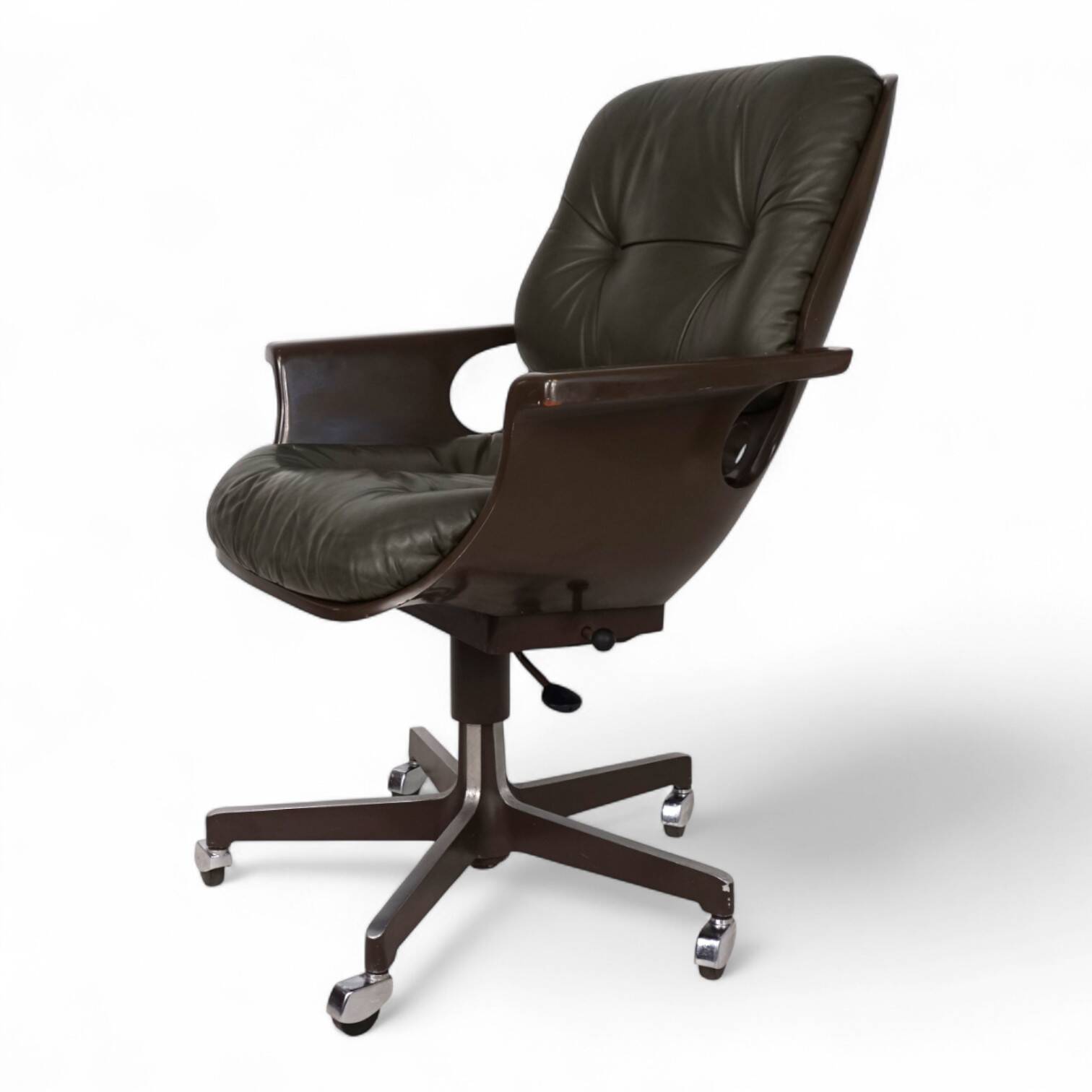 Stoll Giroflex 7112 Space Age leather office chair by Martin Stoll, 1970
