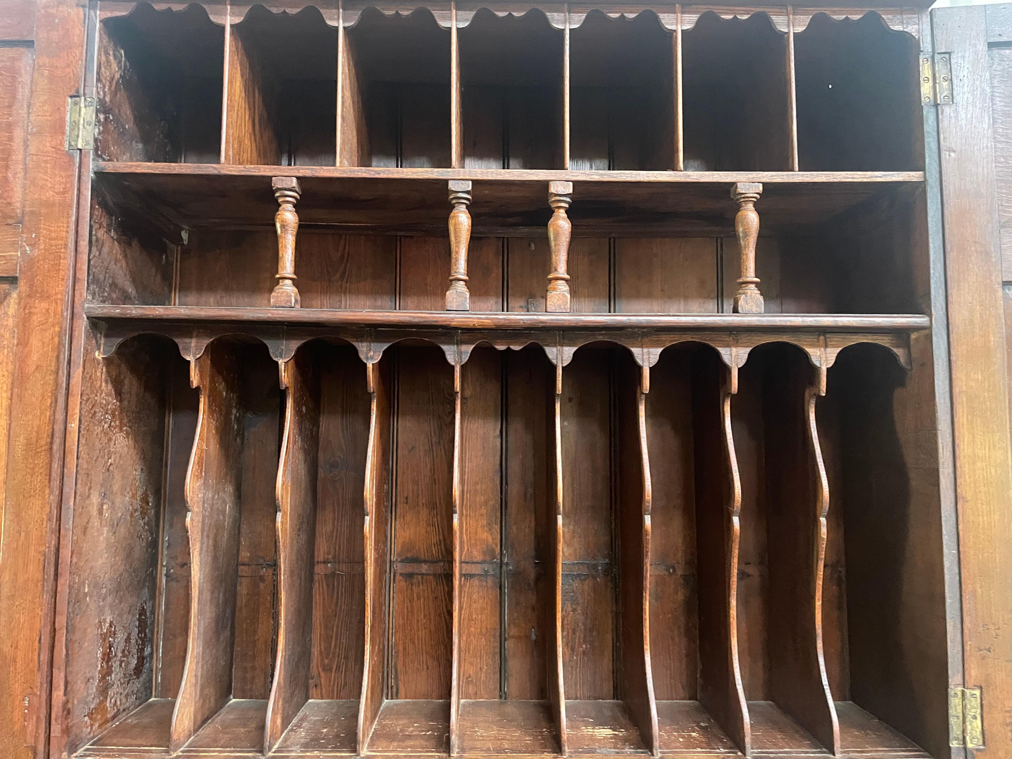 English scriban desk in oak 18th century