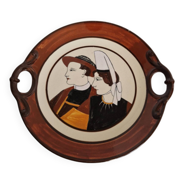 Plate HB Quimper Breton Couple