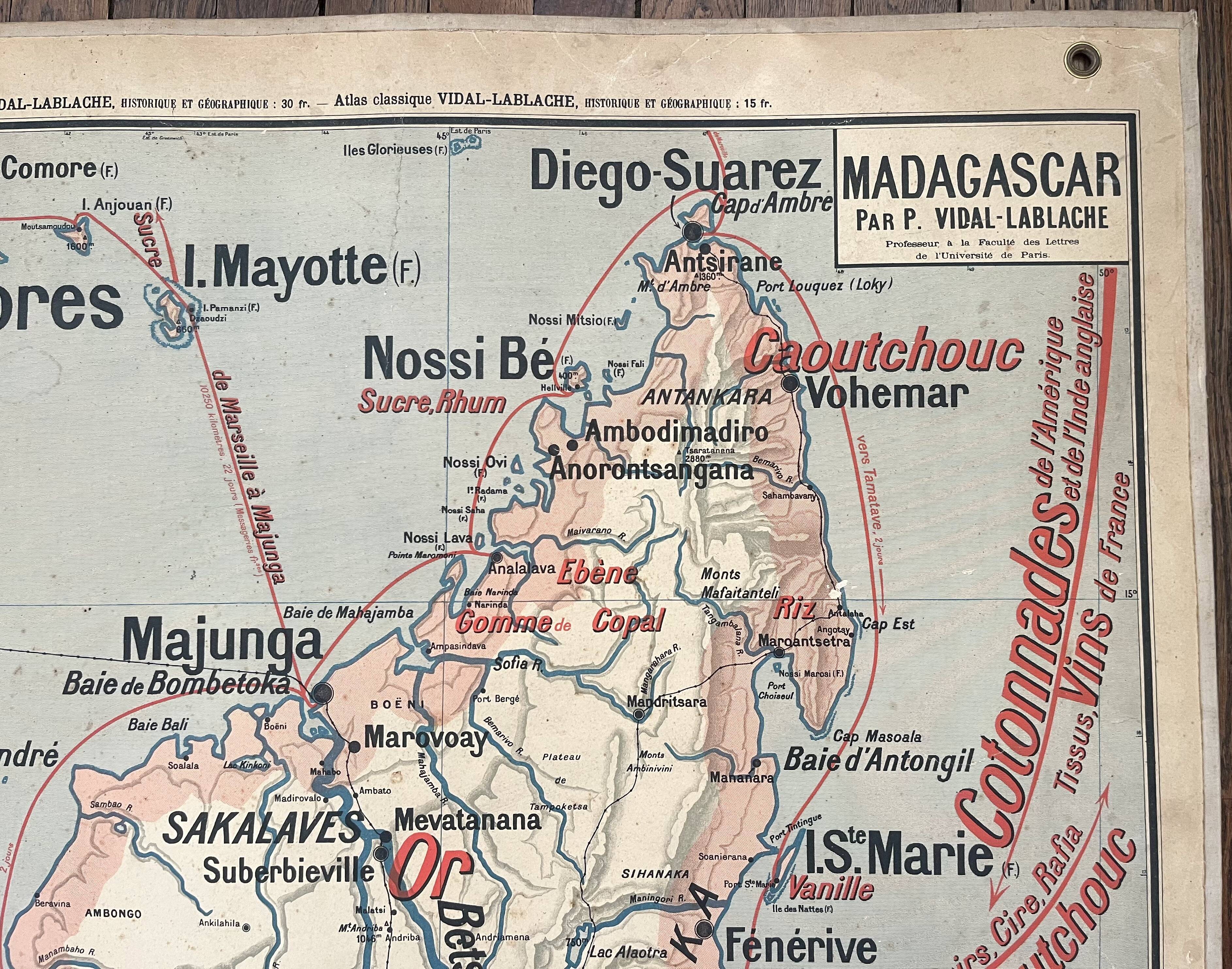 Old school map Vidal-Lablache 36, 1914, T14 – French Indochina