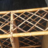 Colonial style rattan wall shelf