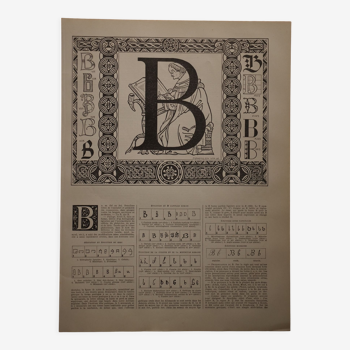 Lithograph on the letter B