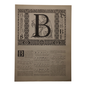 Lithograph on the letter B