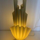 Lampe vintage 1970 Georgia Jacob modèle Corolle jaune flave - 51 cm