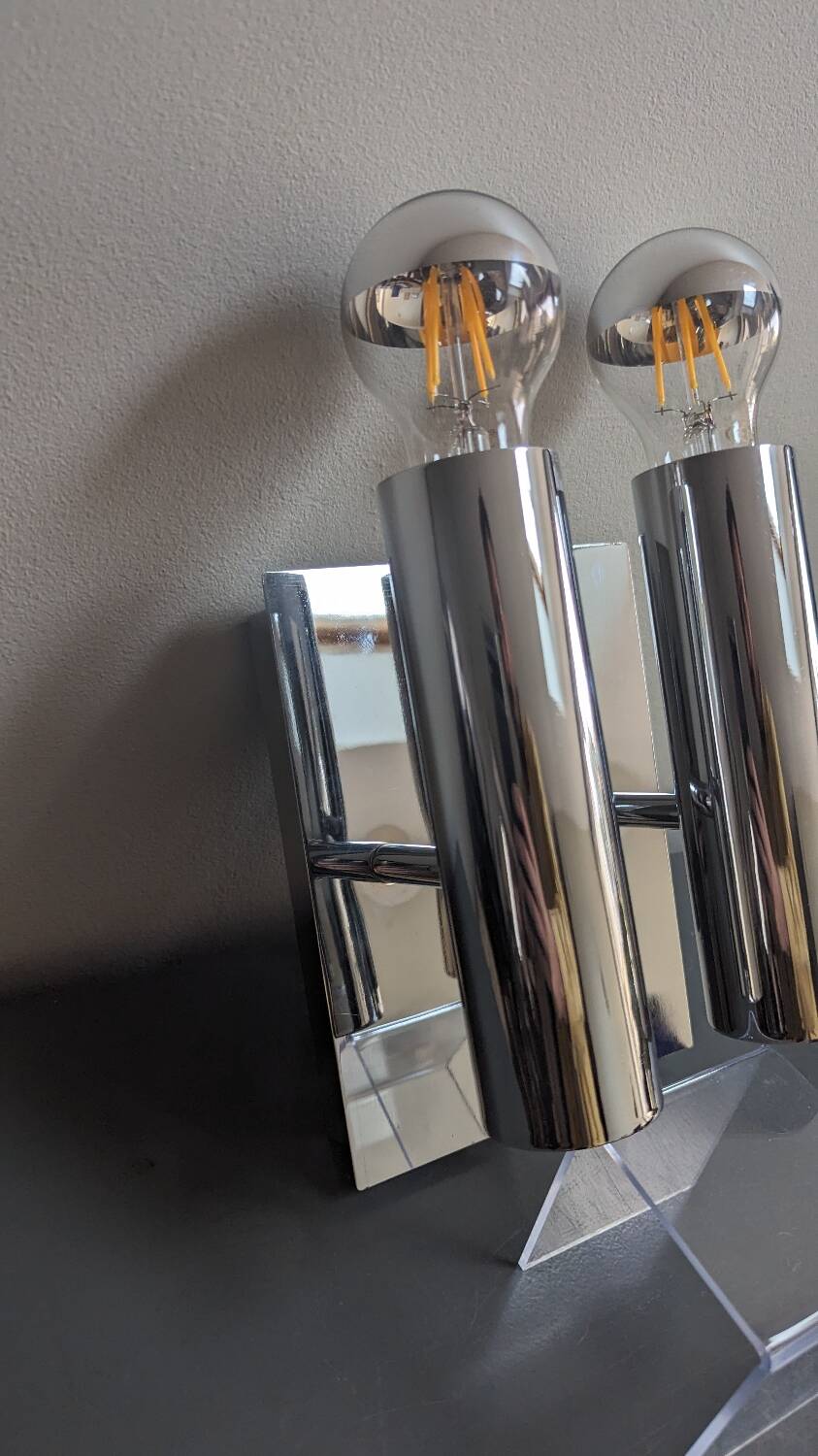Chrome wall lights