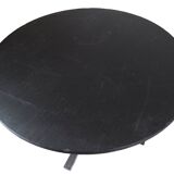 Round coffee table with slate top and metal structure by Sigurd Ressell Falcon