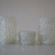 3 pots verre opalescent 60's geoffrey baxter