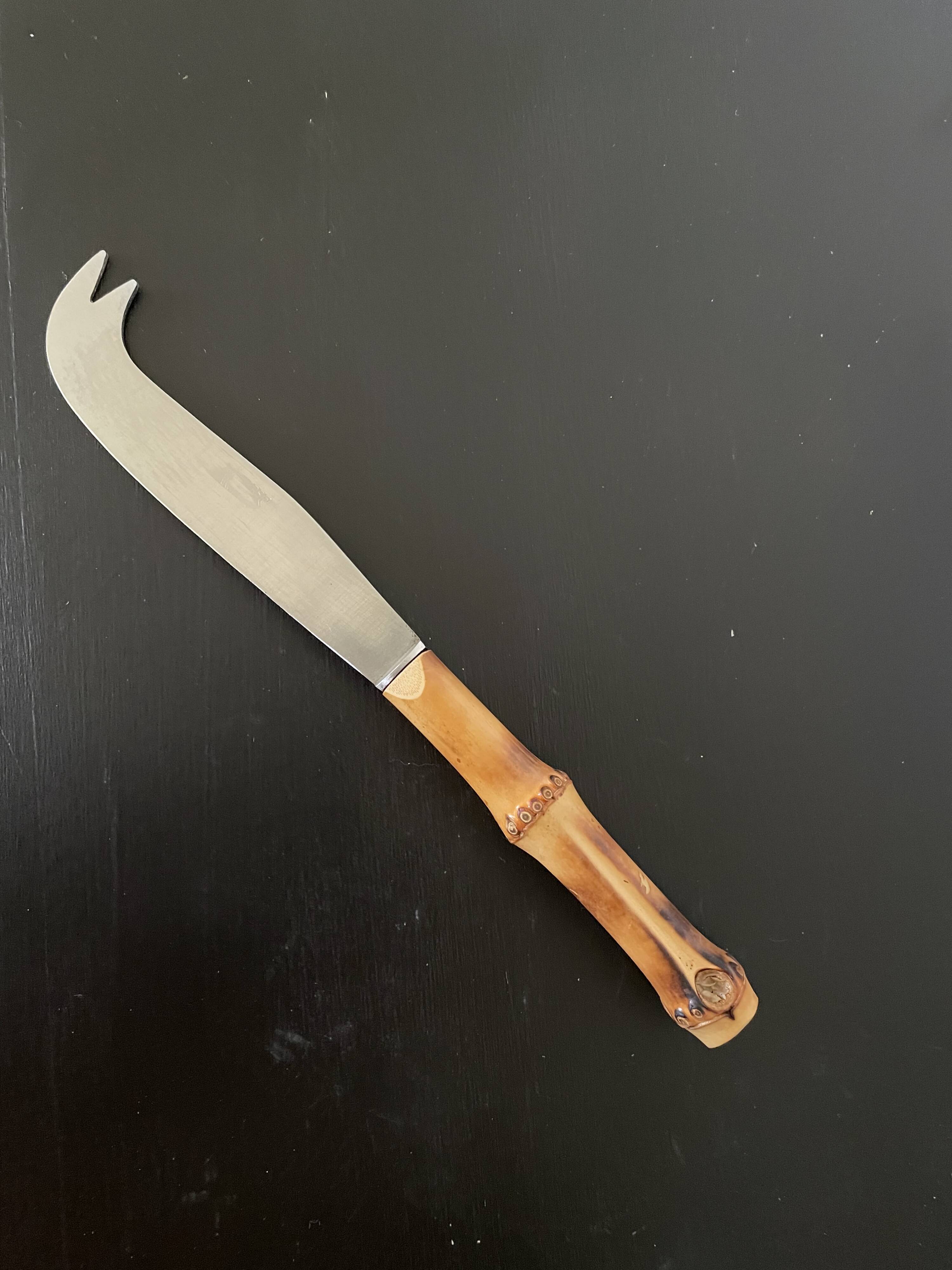 Bamboo handle cheese knife