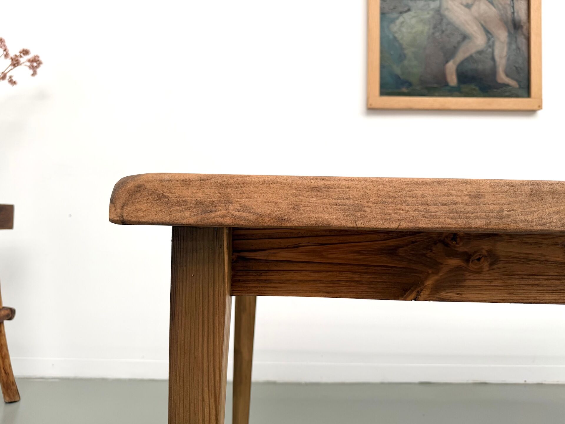 Table de ferme vintage en peuplier