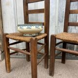 Paire de chaises en bois brut