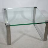 Glass Chrome Coffee Table Draenert 1022 1970s Narrow