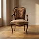 Vintage Louis XV style carved armchair with floral upholstery, 20th century, 90 × 58 cm
