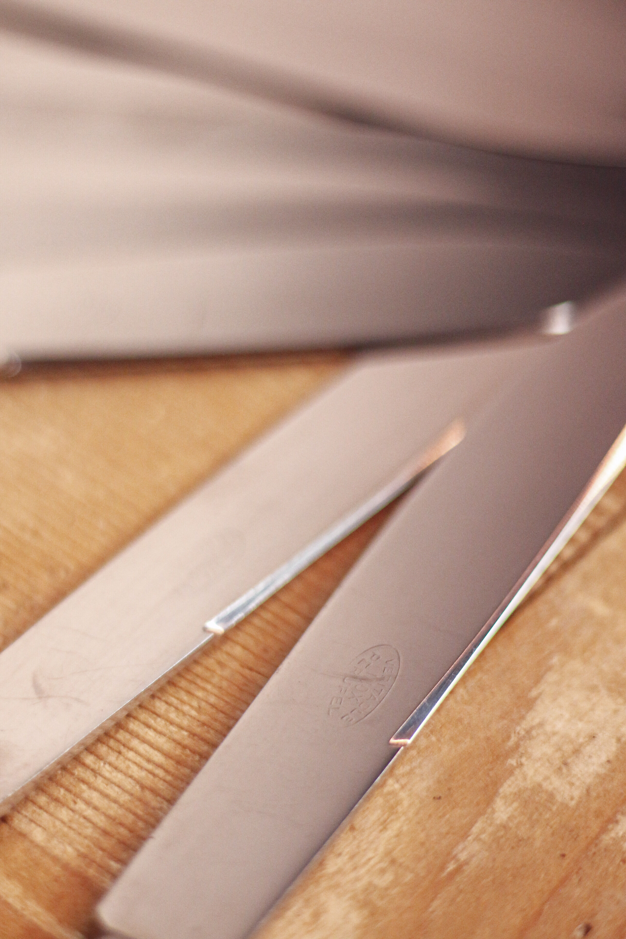 Box of 12 old knives