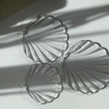 Set 3 glass shells trinket bowl