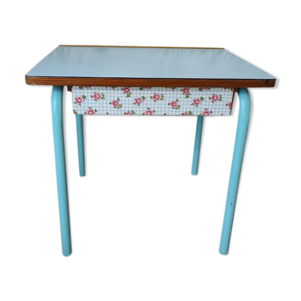 Blue vintage school desk formica desk