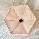 Vintage cane pendant light - pink rope