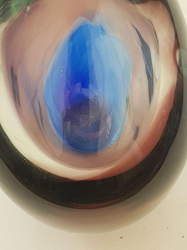 Vase bouteille en verre Jean-Claude Novaro Biot 1943-2014