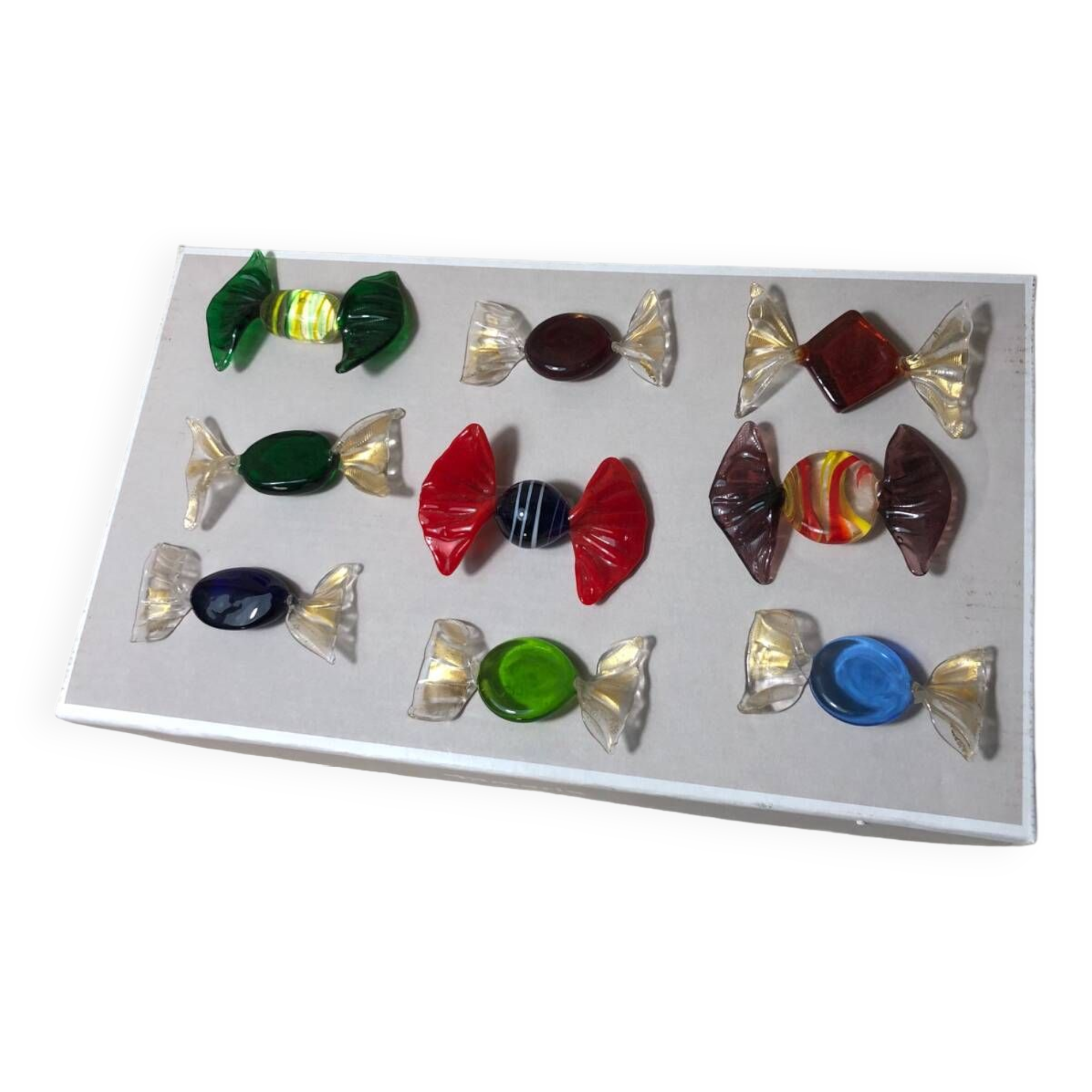9 Murano glass candies