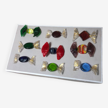 9 Bonbons en verre Murano