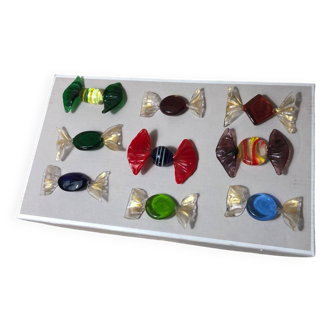 9 Murano glass candies