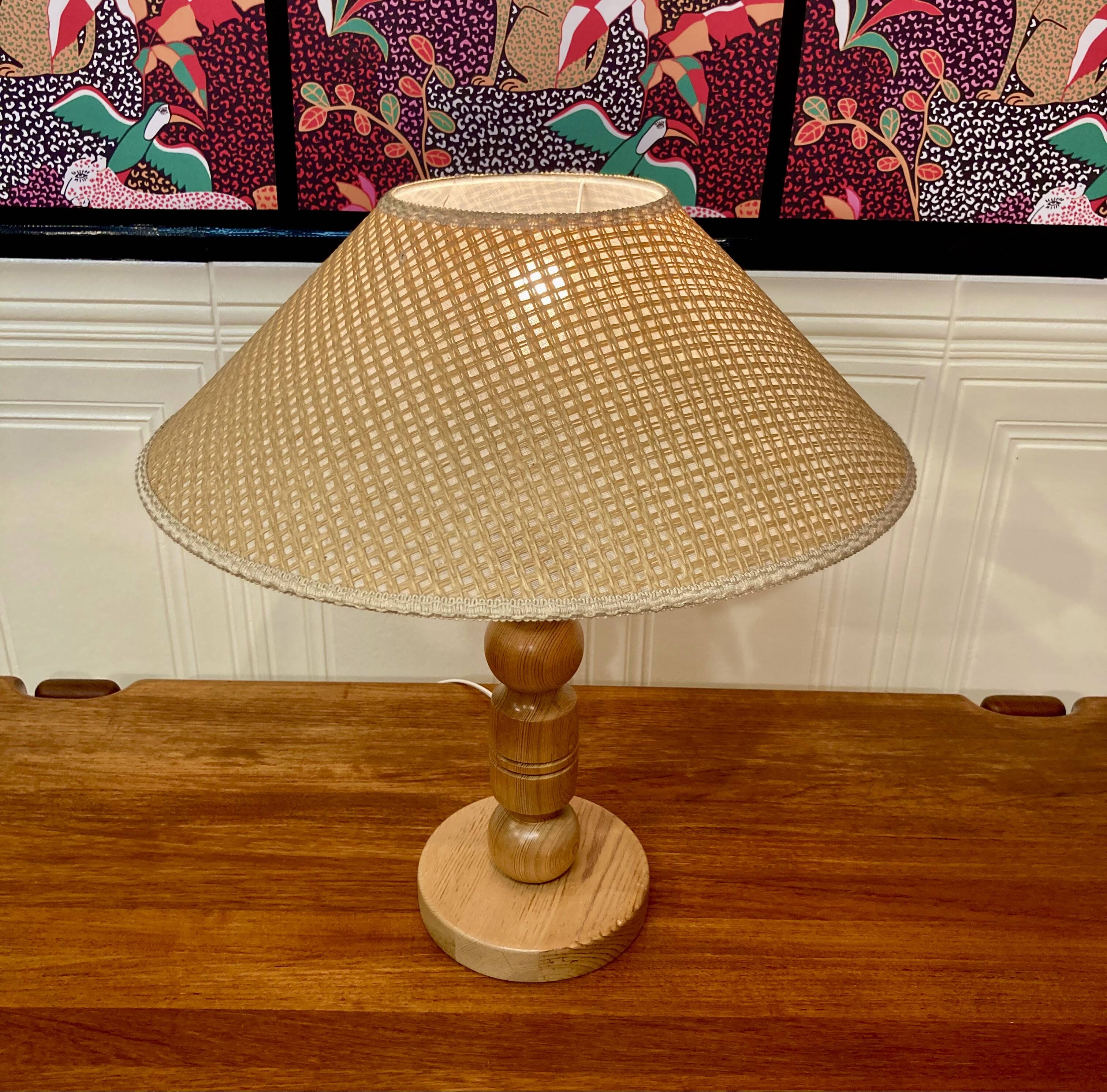 SOLID WOOD LAMP SCANDINAVIAN DESIGN 1960.
