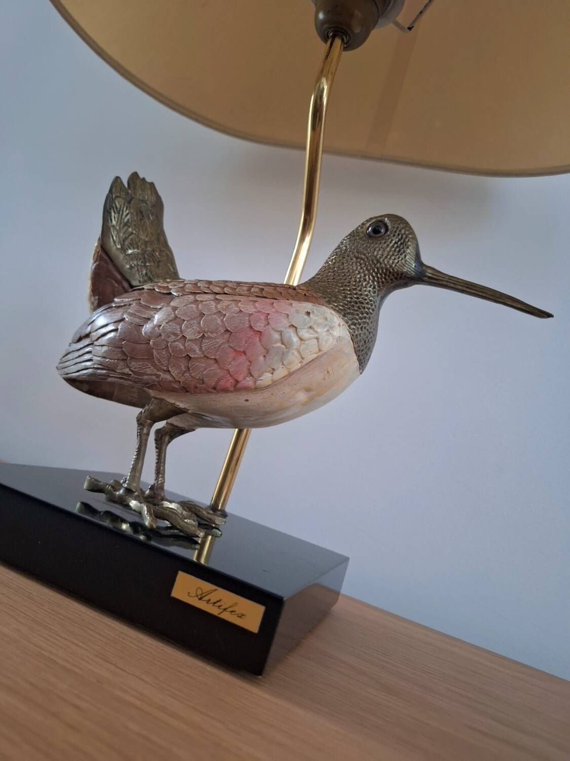 Vintage woodcock lamp by Elli Malevolti for Artiflex, designer lighting