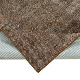 Hand-knotted oriental overdyed 170 cm x 243 cm brown patchwork carpet