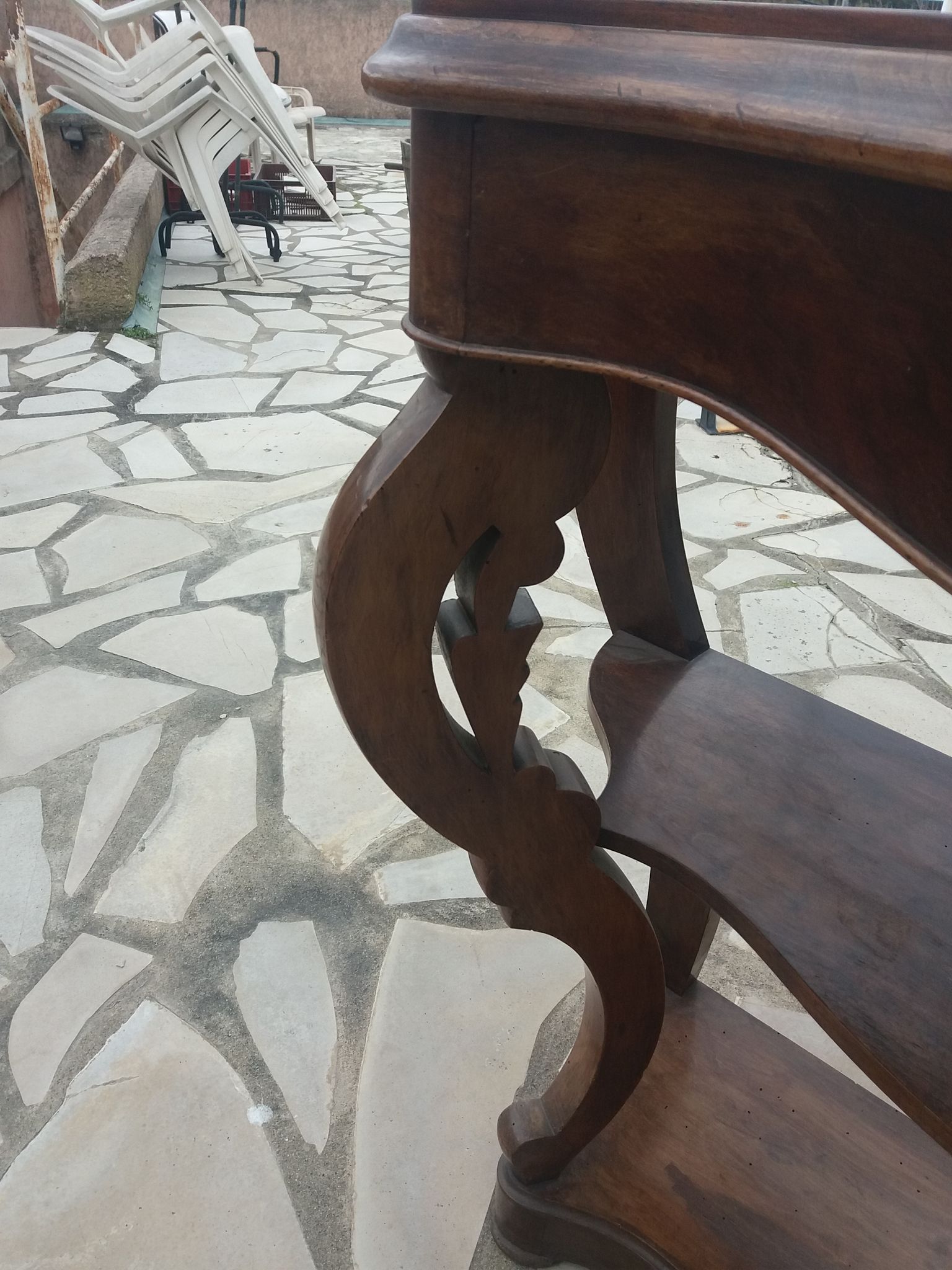 Late 19th century walnut console table