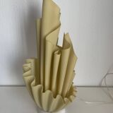 Lampe vintage 1970 Georgia Jacob modèle Corolle jaune flave - 51 cm
