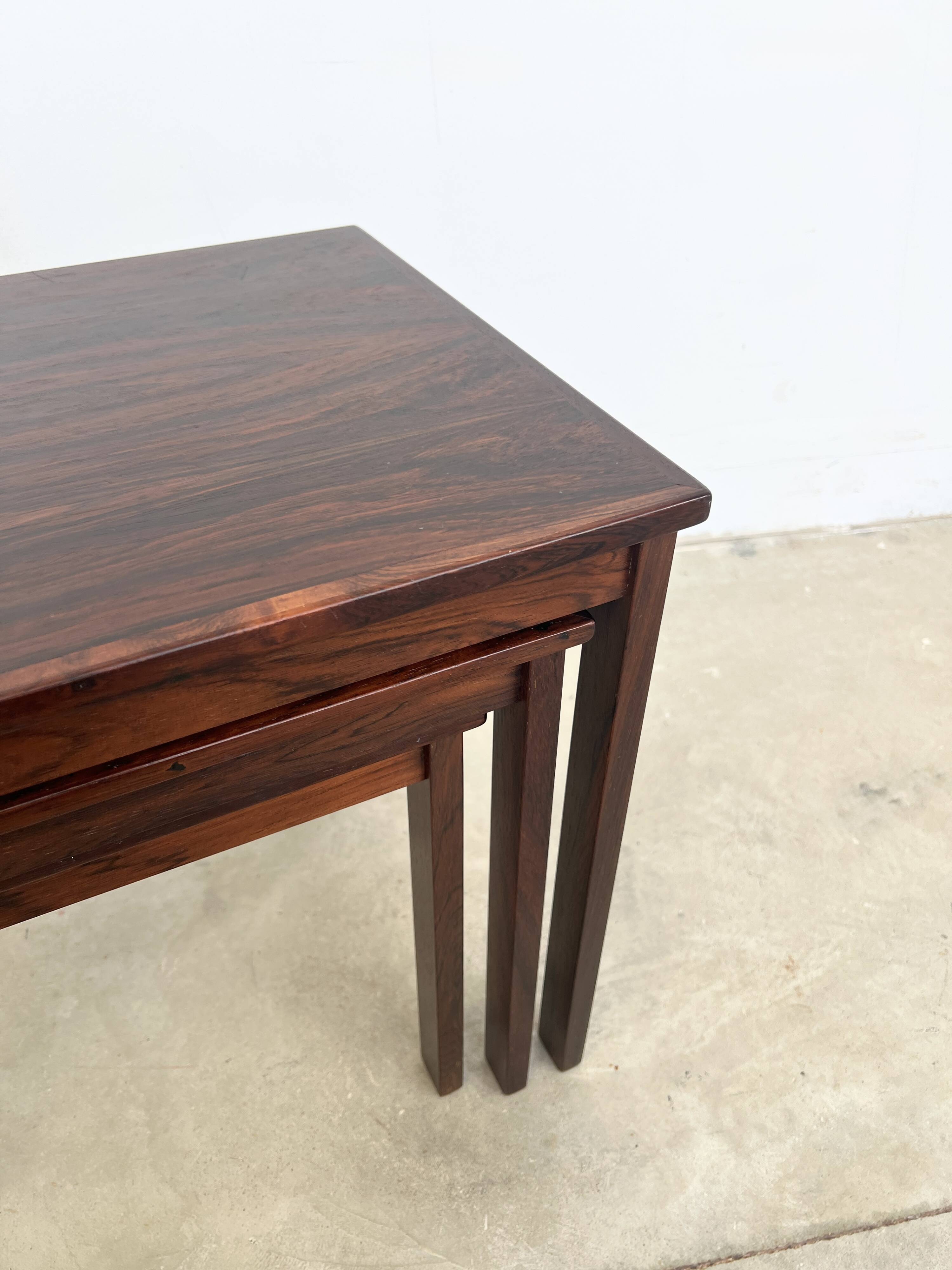 Nest of tables in rosewood, Denmark, 1960s.