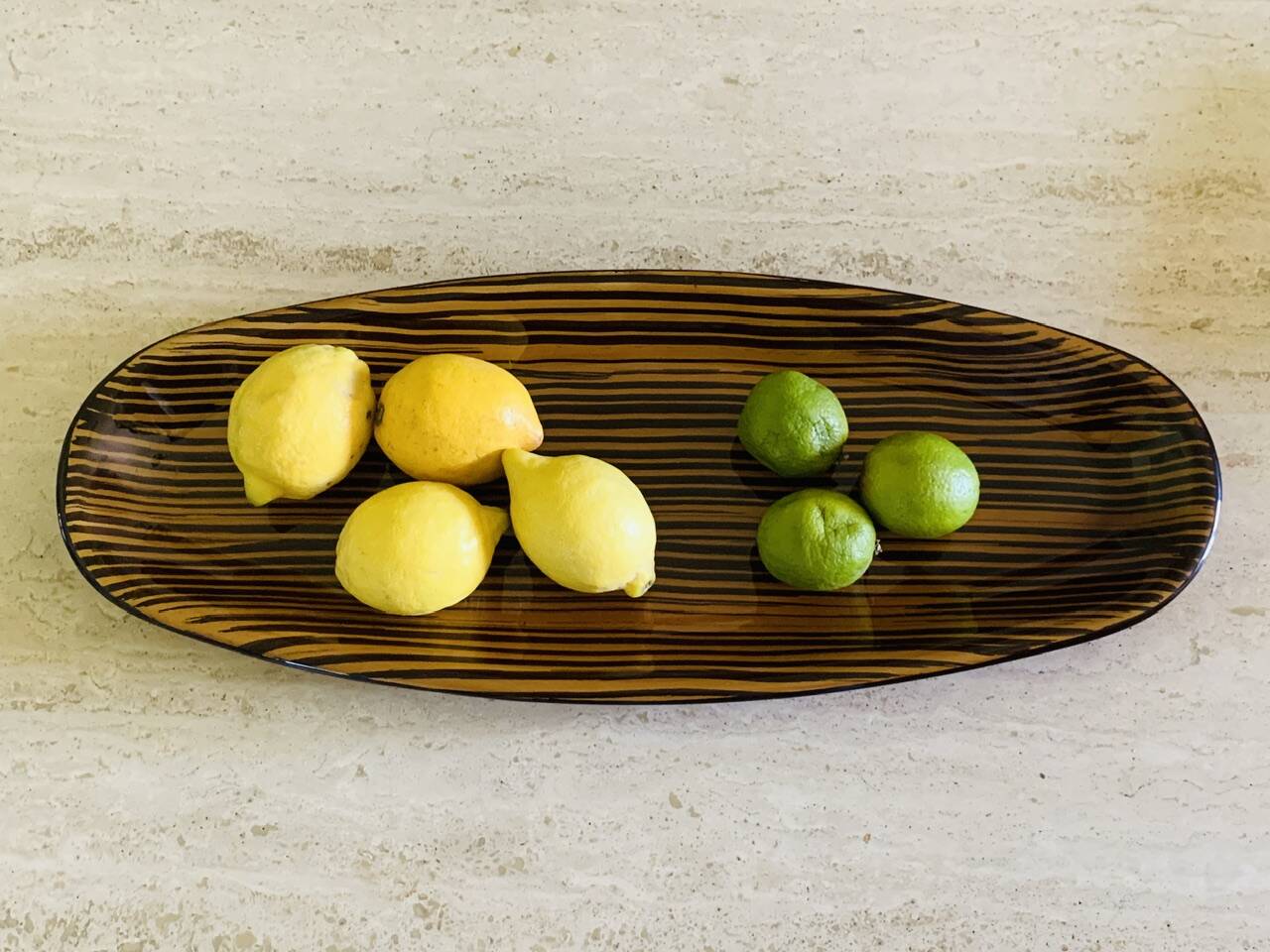 Grand plat en céramique vintage par Sarreguemines, circa 1970's