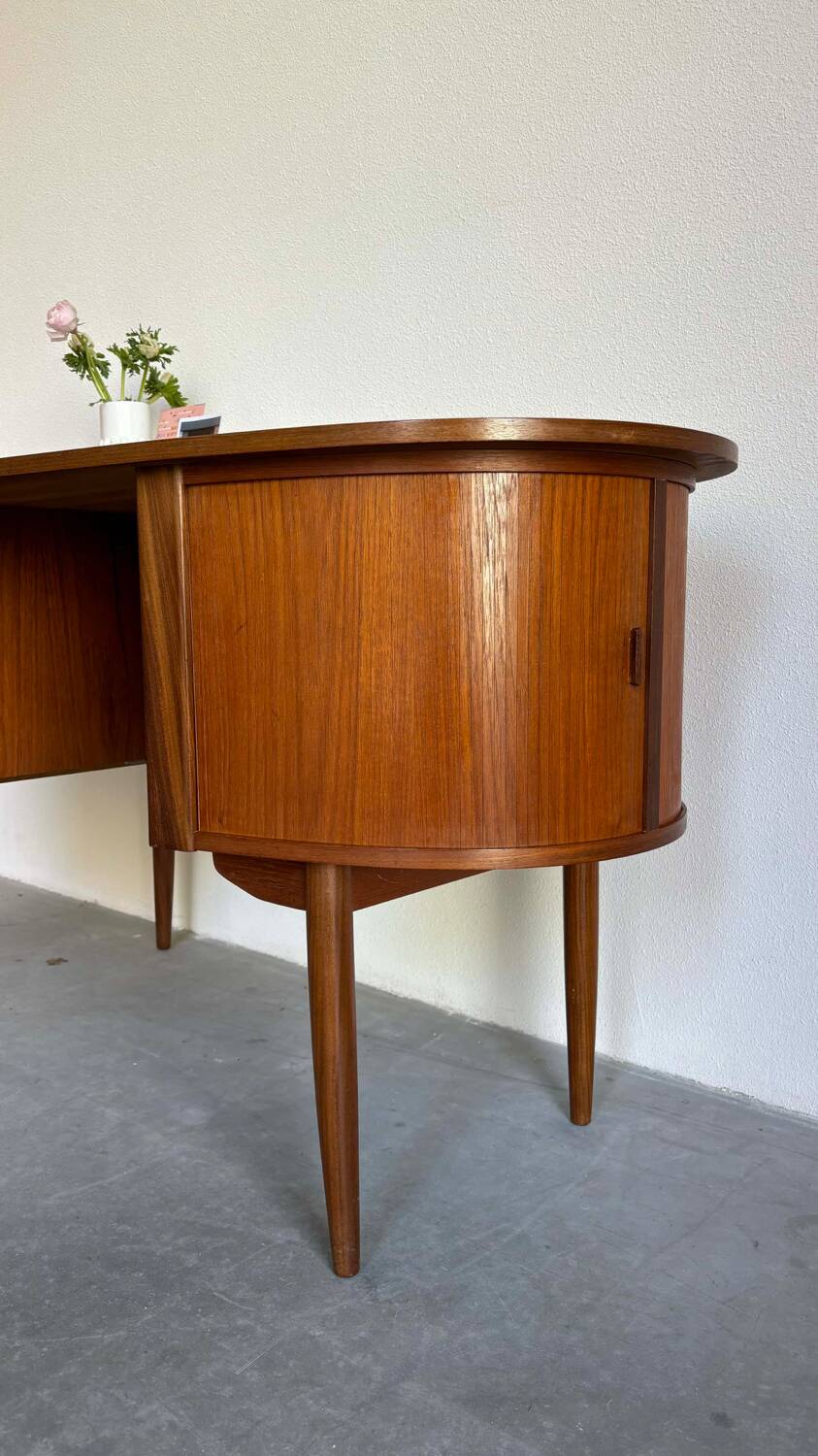 Vintage desk tambour teak
