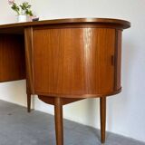 Vintage desk tambour teak