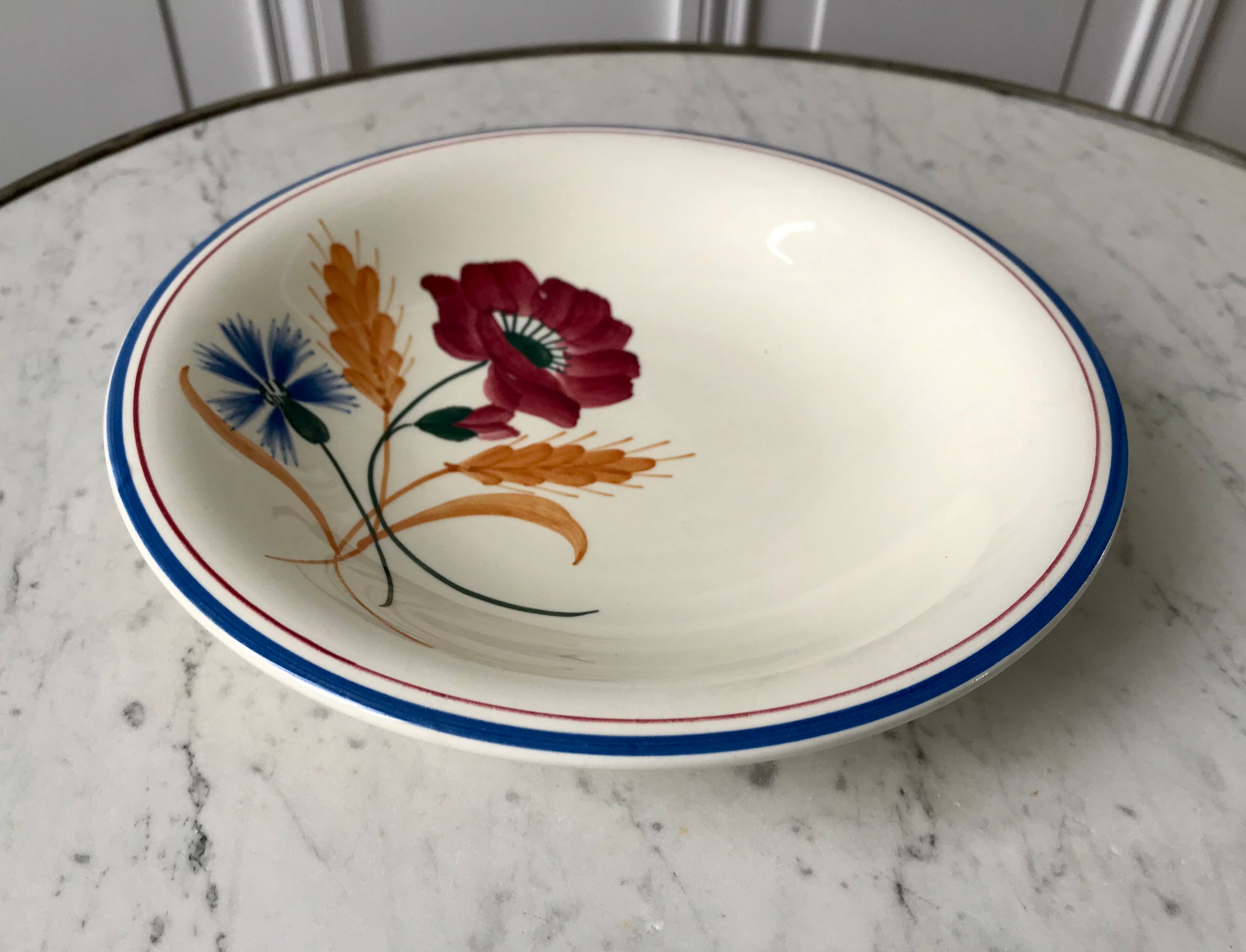 Hollow dish earthenware of Onnaing model Messidor years 30-40