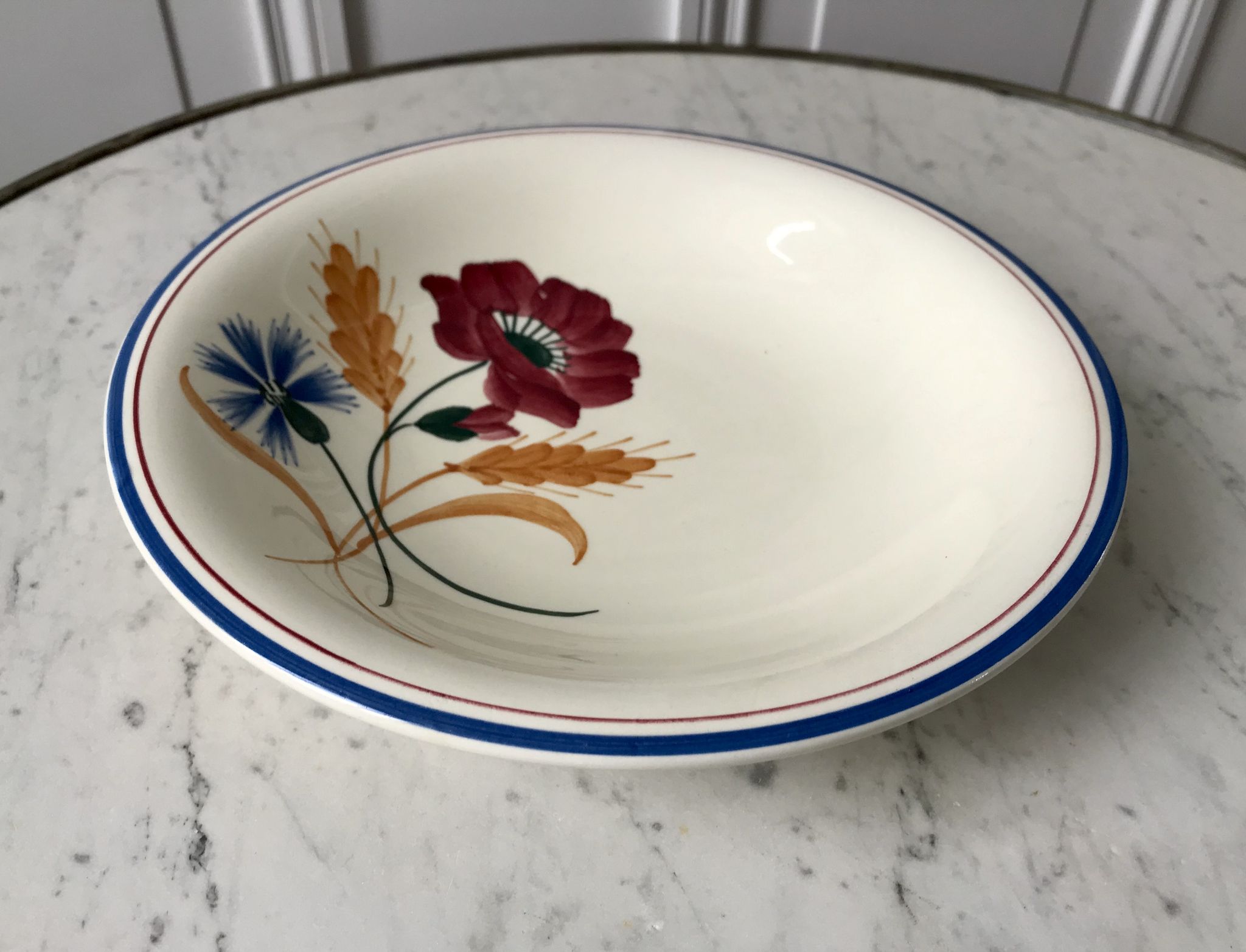 Hollow dish earthenware of Onnaing model Messidor years 30-40