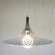 Vintage Trumpet Pendant Lamp Meblo Blue Plastic Hanging Light 1970's