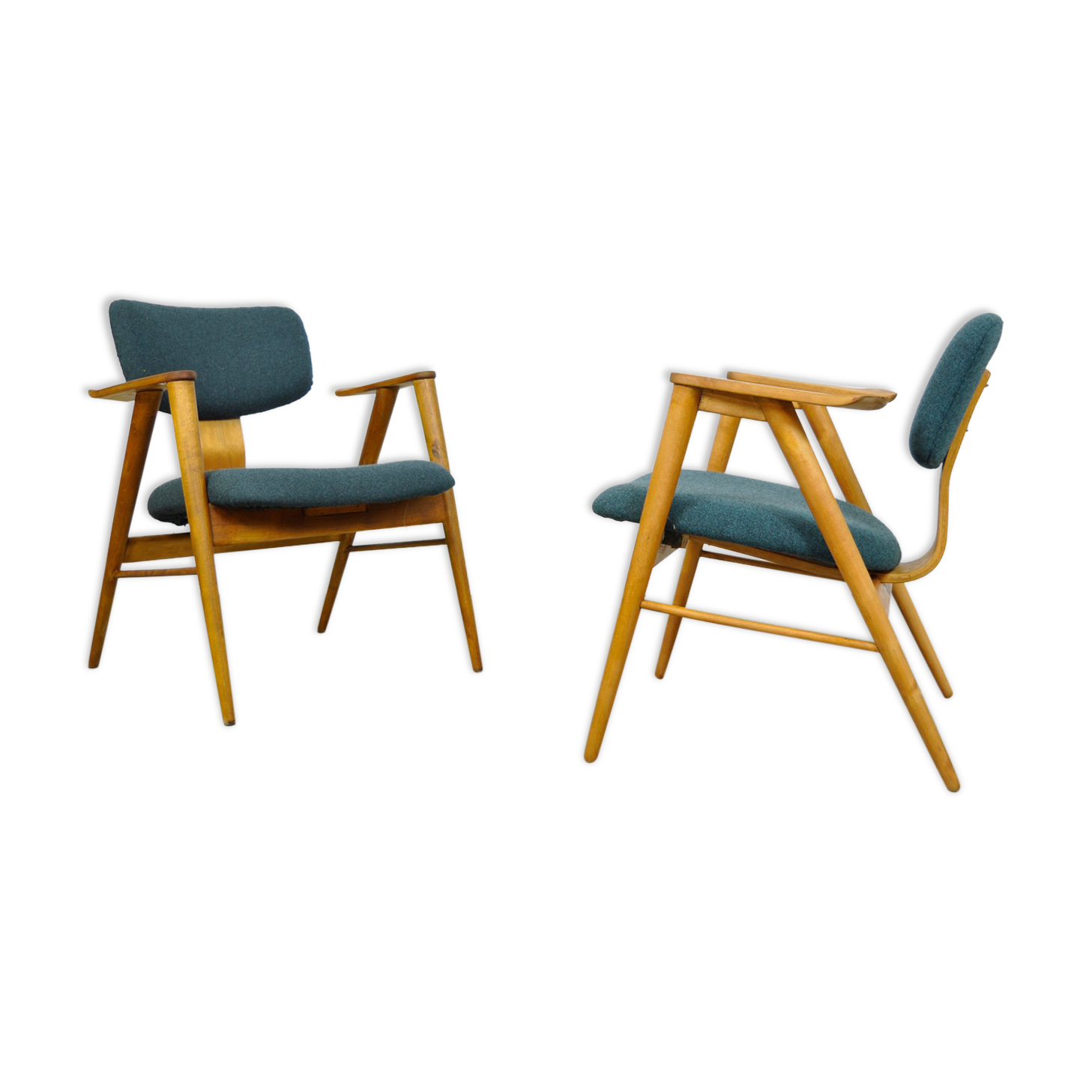 Mid-century set of two Birch armchairs FT14 by Cees Braakman for Pastoe, 1950s