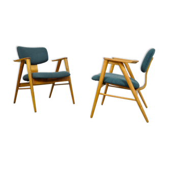 Mid-century set of two Birch armchairs FT14 by Cees Braakman for Pastoe, 1950s