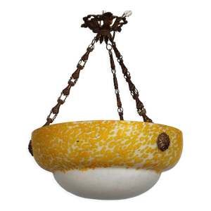 Suspension en pâte de verre marmorée