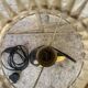 50s Vallauris black and yellow ceramic lamp