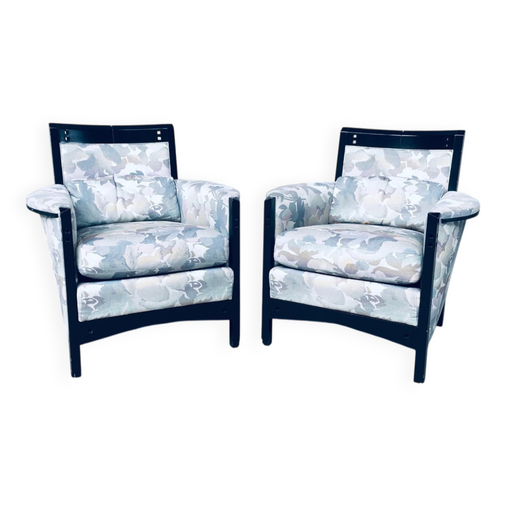 Set of Galaxy Peggy Low Armchairs by Umberto Asnago for Giorgetti, Italy, 1990s