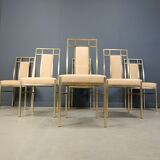 Vintage brass dining chairs by Belgochrom, 1970s