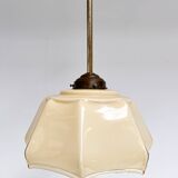 Curved glass Art Deco ceiling lamp, 1930s